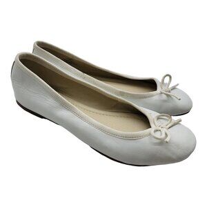 Women's MARIPE Graceful White Leather Flat Shoes Size 7